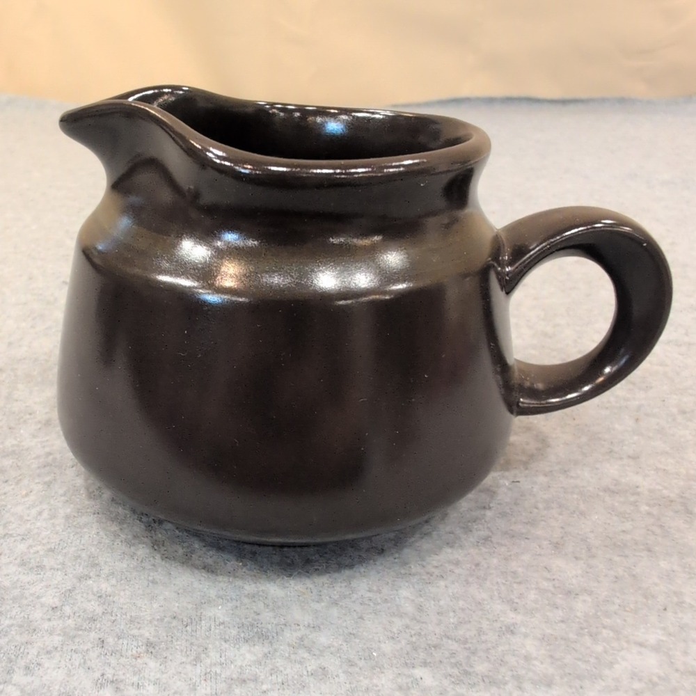 Franciscan Interpace Earthenware Creamer Pitcher Dark Brown Mid Century Modern - Picture 4 of 7